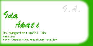 ida apati business card
