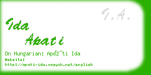 ida apati business card